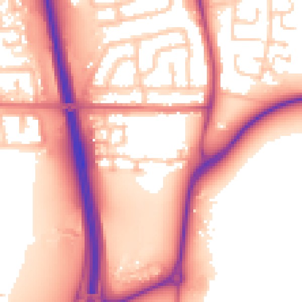 Daytime road noise heatmap for NE13 6PB