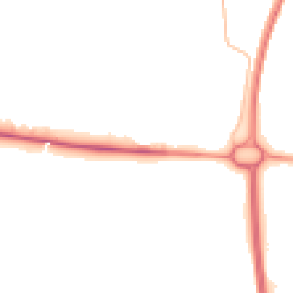 Night-time road noise heatmap for NE13 6PE