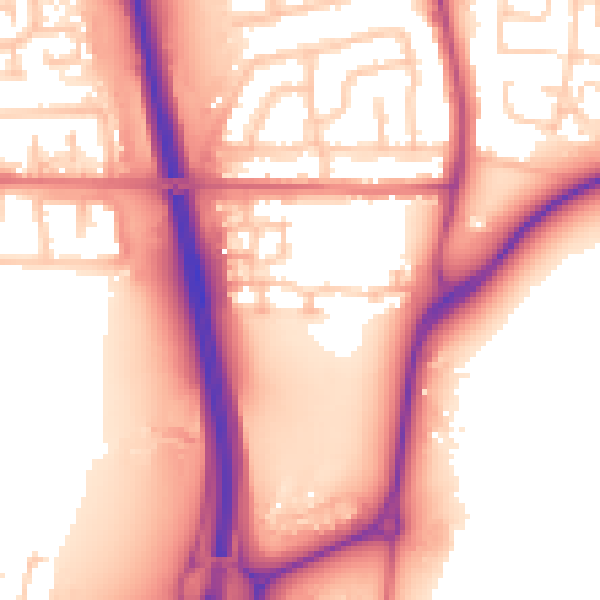 Daytime road noise heatmap for NE13 6PN