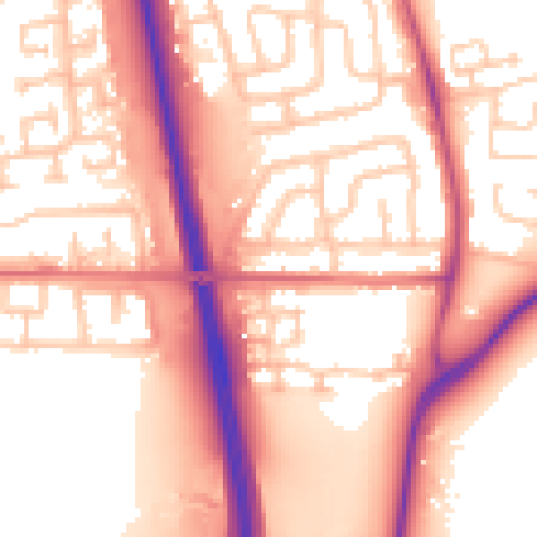 Daytime road noise heatmap for NE13 6PS