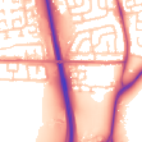 Daytime road noise heatmap for NE13 6QG