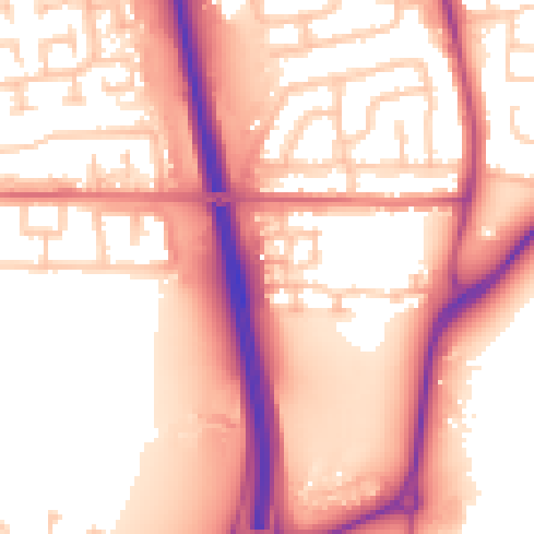 Daytime road noise heatmap for NE13 6QH
