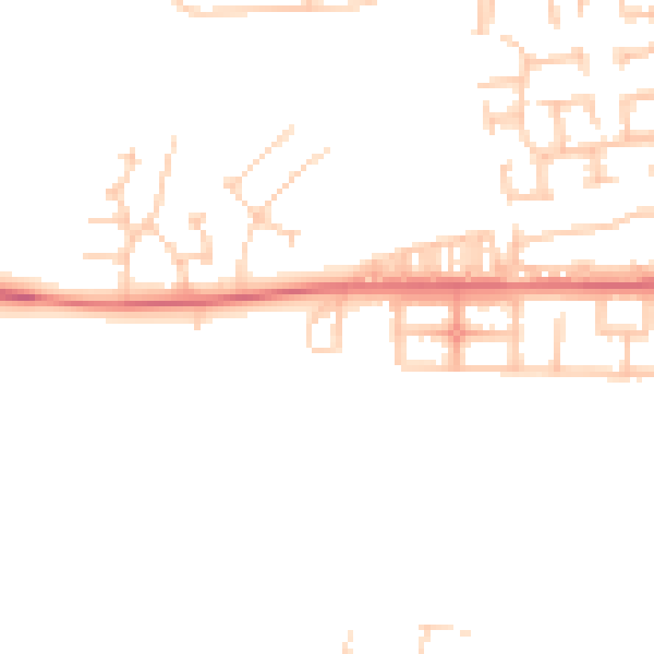 Daytime road noise heatmap for NE13 7AR