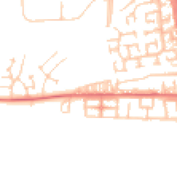 Daytime road noise heatmap for NE13 7AU