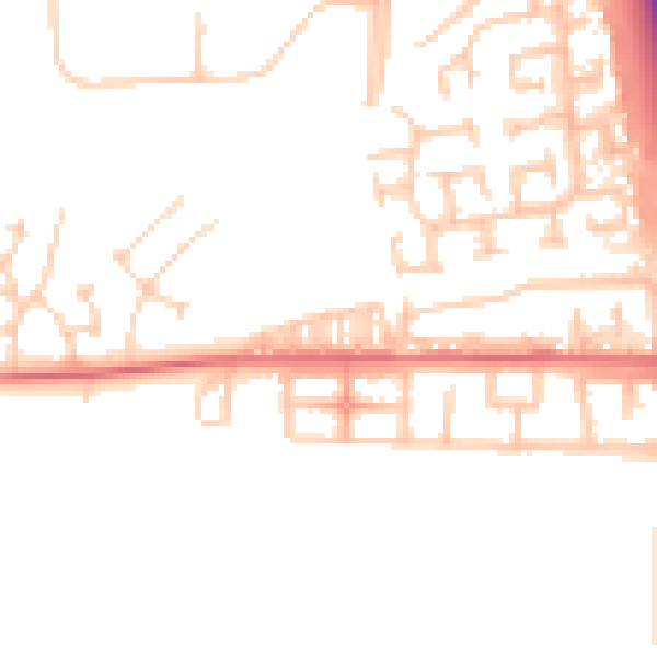 Daytime road noise heatmap for NE13 7AX