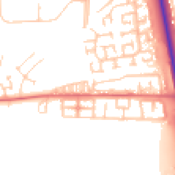 Daytime road noise heatmap for NE13 7BU