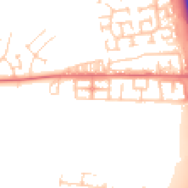 Daytime road noise heatmap for NE13 7BY
