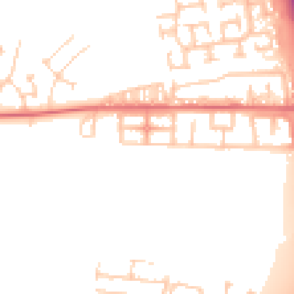Daytime road noise heatmap for NE13 7DE