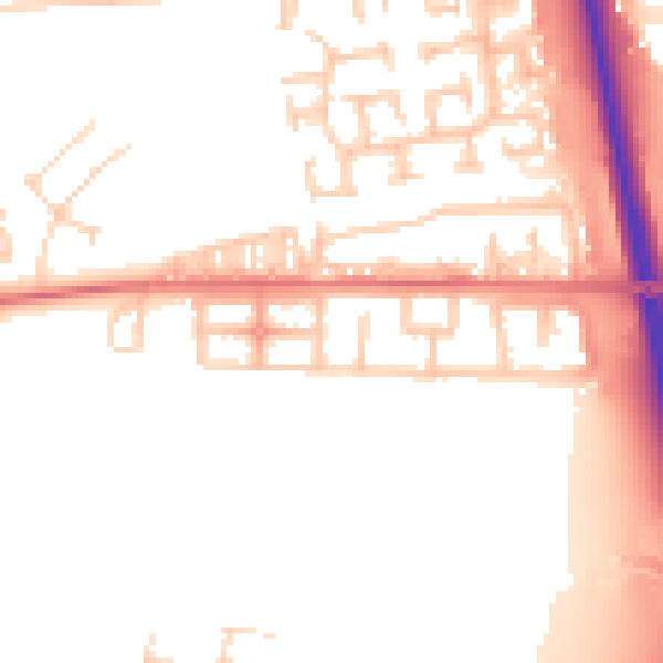 Daytime road noise heatmap for NE13 7DF