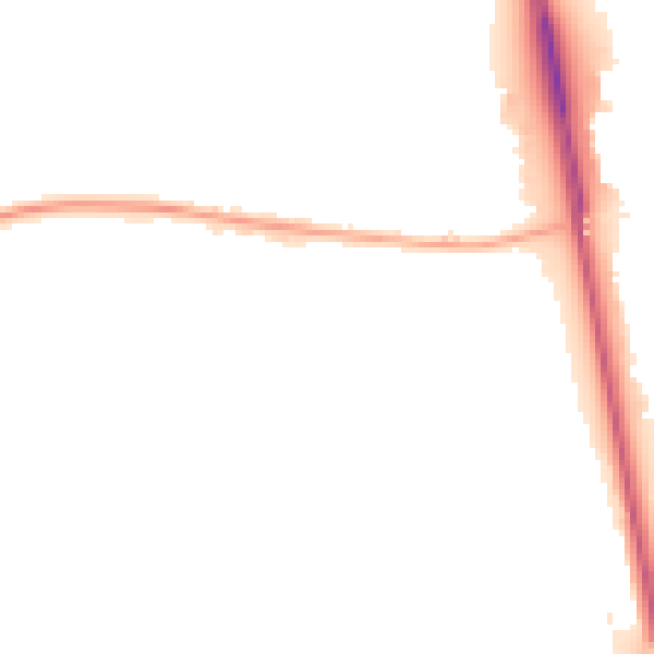 Night-time road noise heatmap for NE13 7DL