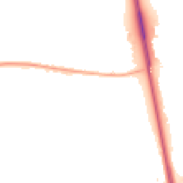 Night-time road noise heatmap for NE13 7DP