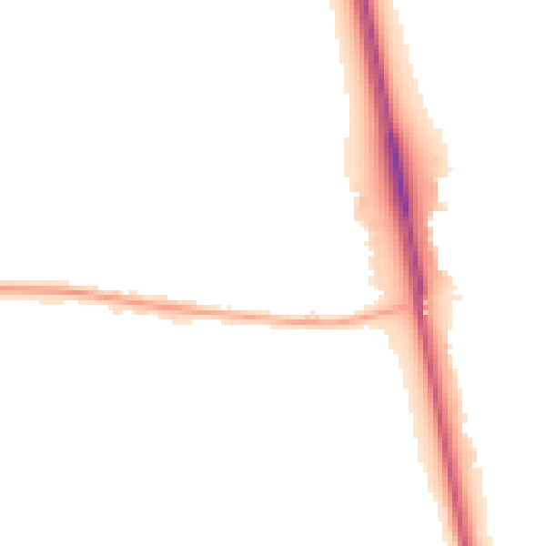 Night-time road noise heatmap for NE13 7DT