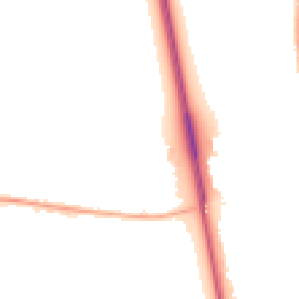 Night-time road noise heatmap for NE13 7DW