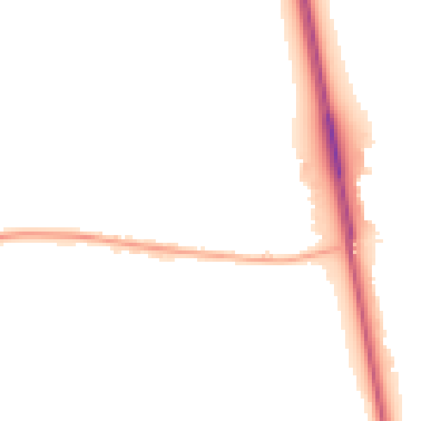 Night-time road noise heatmap for NE13 7DX