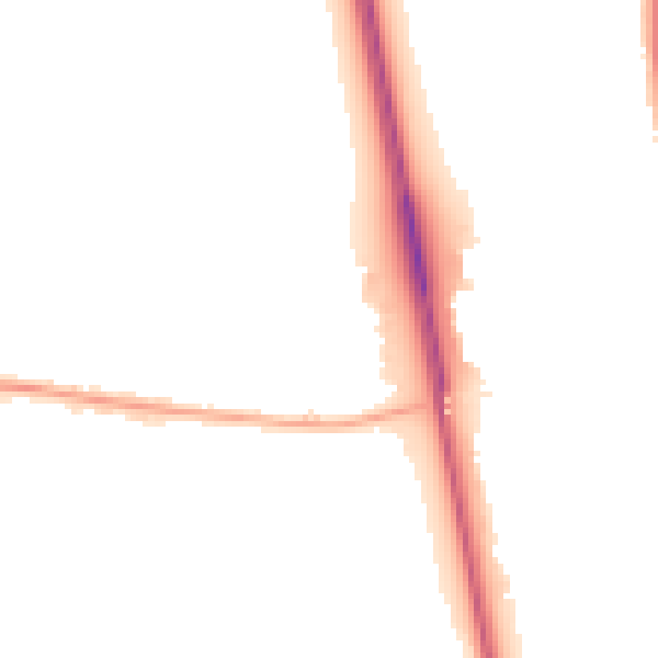 Night-time road noise heatmap for NE13 7EB