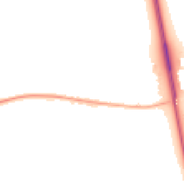 Night-time road noise heatmap for NE13 7ED