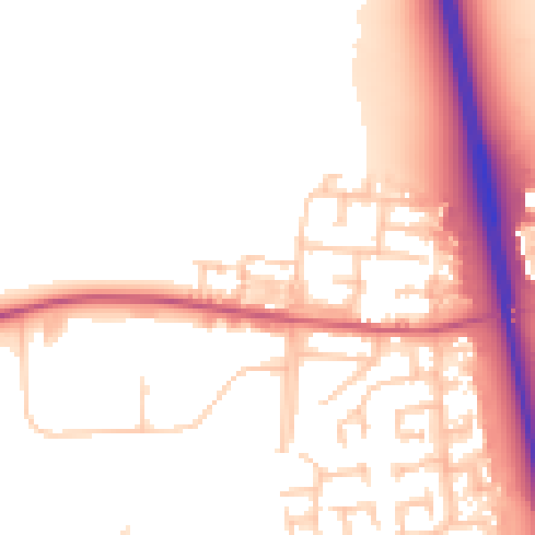 Daytime road noise heatmap for NE13 7EF