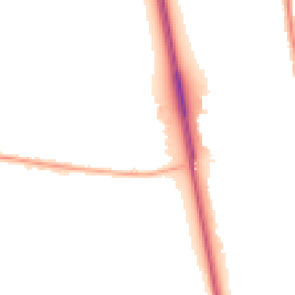 Night-time road noise heatmap for NE13 7EN
