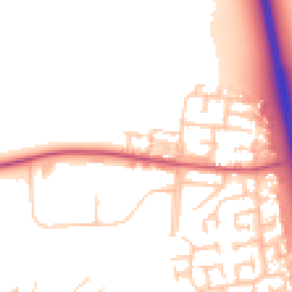 Daytime road noise heatmap for NE13 7ES