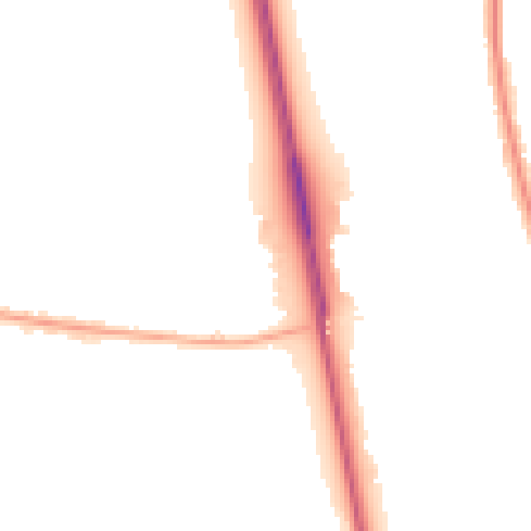 Night-time road noise heatmap for NE13 7EX