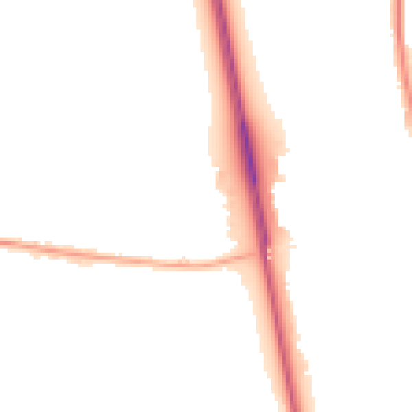 Night-time road noise heatmap for NE13 7EY