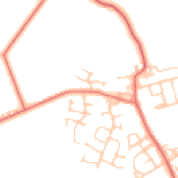 Daytime road noise heatmap for NE13 7FB