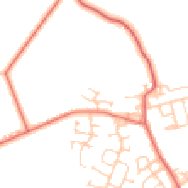 Daytime road noise heatmap for NE13 7FE