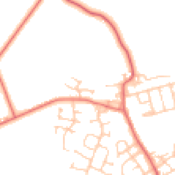 Daytime road noise heatmap for NE13 7FG