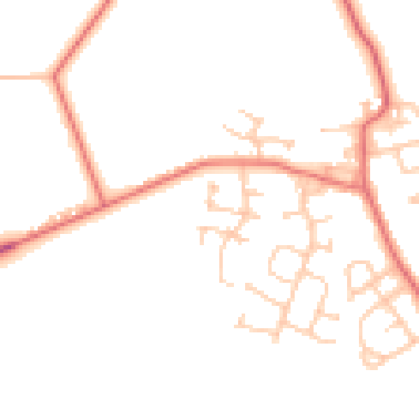 Daytime road noise heatmap for NE13 7FN