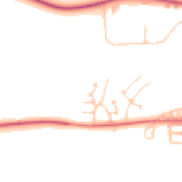 Daytime road noise heatmap for NE13 7FR