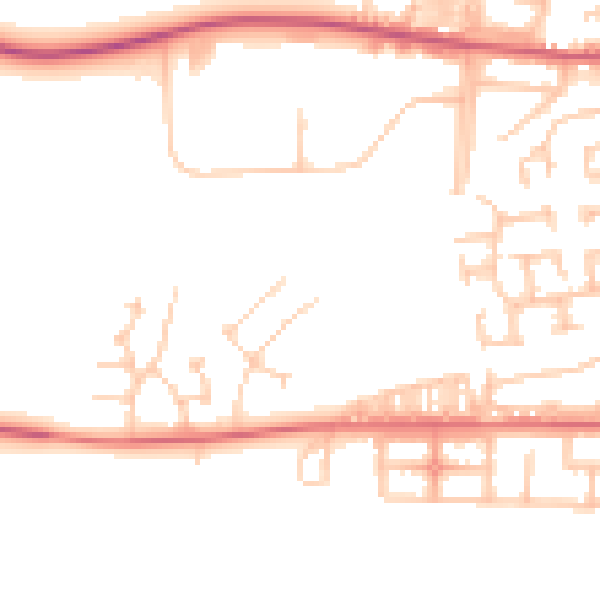 Daytime road noise heatmap for NE13 7FT