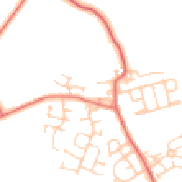 Daytime road noise heatmap for NE13 7GE