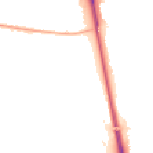 Night-time road noise heatmap for NE13 7HA