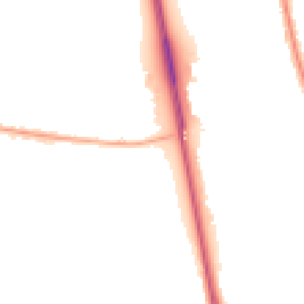 Night-time road noise heatmap for NE13 7HE