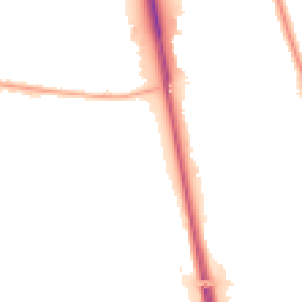 Night-time road noise heatmap for NE13 7HG