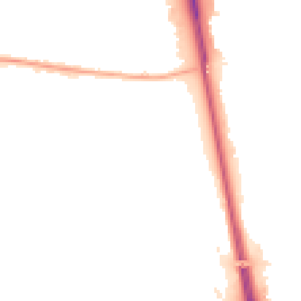 Night-time road noise heatmap for NE13 7HW