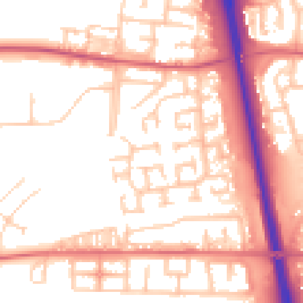 Daytime road noise heatmap for NE13 7HY
