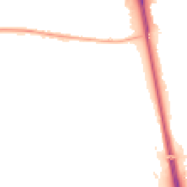Night-time road noise heatmap for NE13 7HY