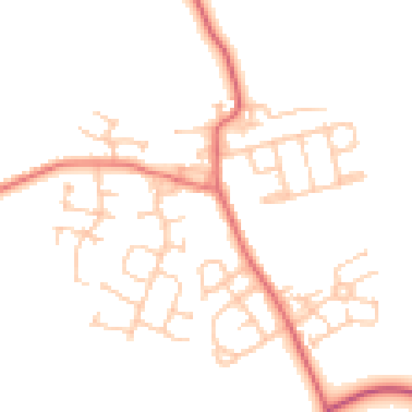 Daytime road noise heatmap for NE13 7JA
