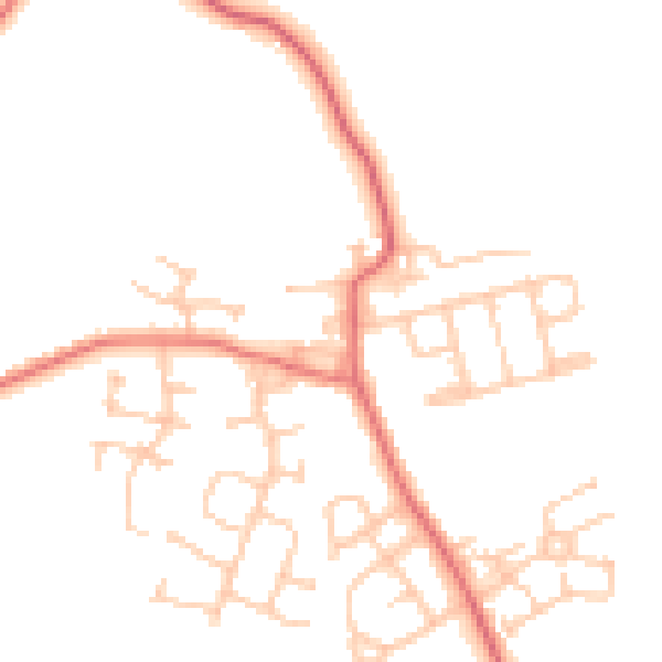 Daytime road noise heatmap for NE13 7JD