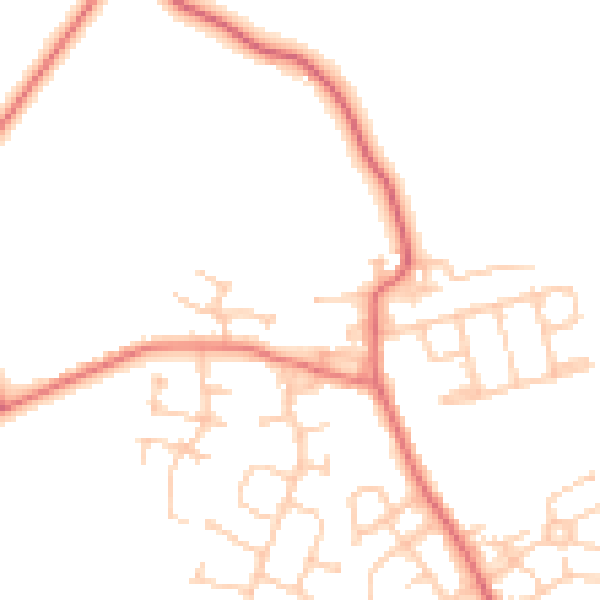 Daytime road noise heatmap for NE13 7JH