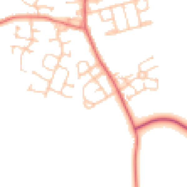 Daytime road noise heatmap for NE13 7JL
