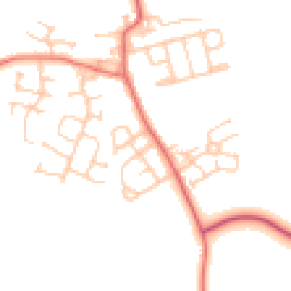 Daytime road noise heatmap for NE13 7JN