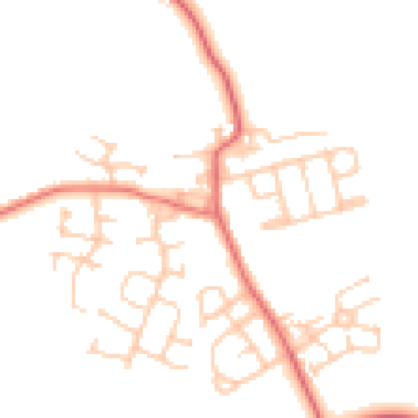 Daytime road noise heatmap for NE13 7JR