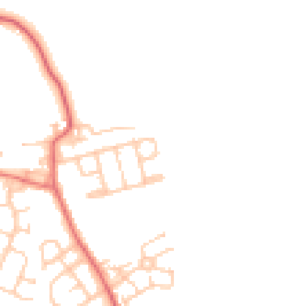 Daytime road noise heatmap for NE13 7JU