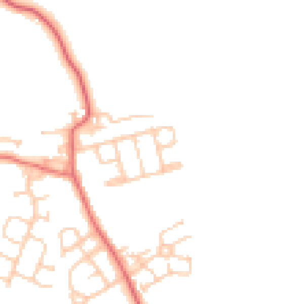 Daytime road noise heatmap for NE13 7JX
