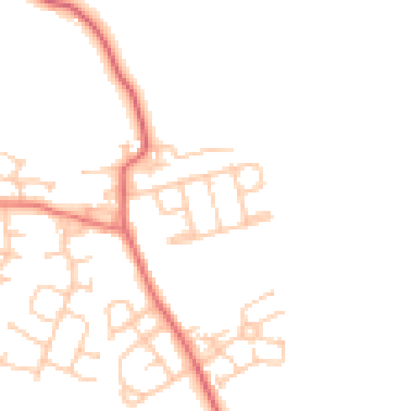 Daytime road noise heatmap for NE13 7JZ