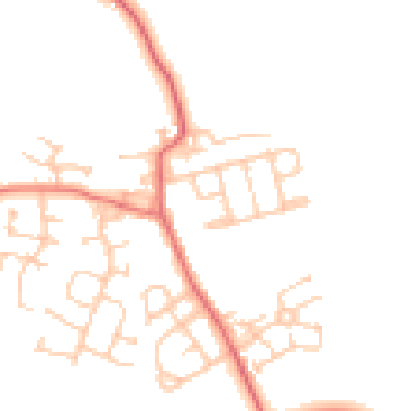 Daytime road noise heatmap for NE13 7LB