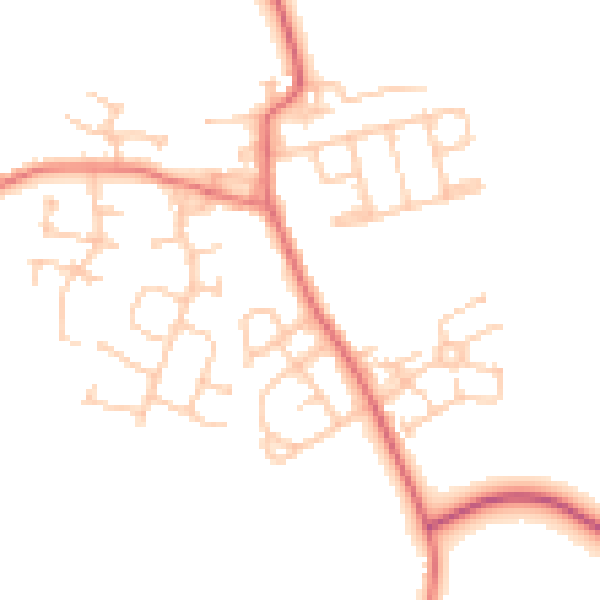 Daytime road noise heatmap for NE13 7LE