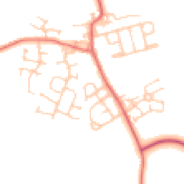 Daytime road noise heatmap for NE13 7LF